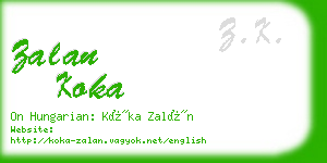 zalan koka business card